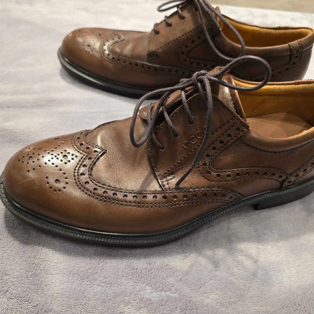ecco authentic Oxford laced brown shoes Like new Size 42 - Picture 4 of 7